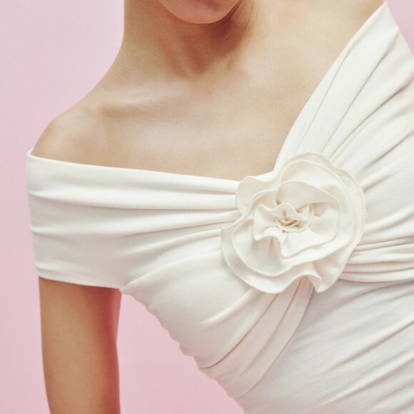 Reformation Emerald Knit Top in Horchata/Cream, Size XS, $128 - Picture 3 of 6